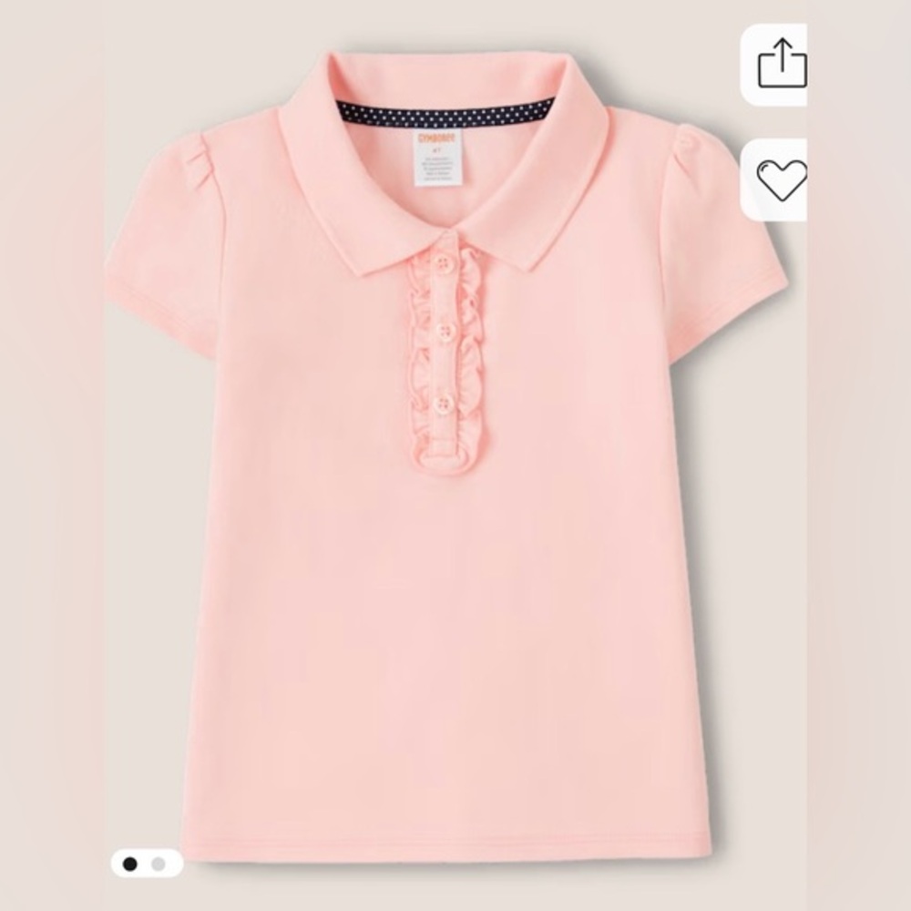 Gymboree Girls Ruffle Polo Light Pink size 7